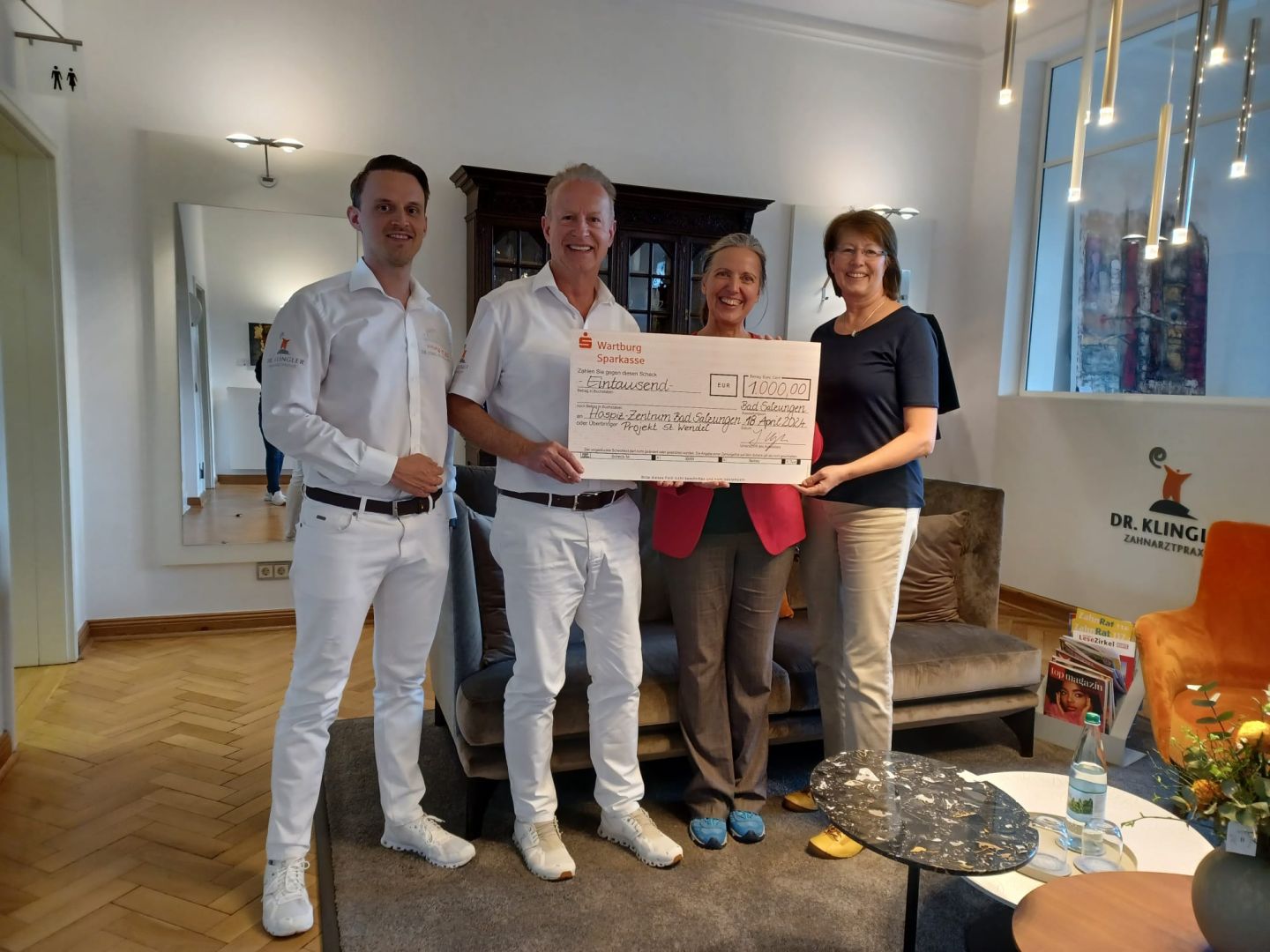 Spende 1000 € / Zahnarztpraxis Klingler